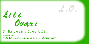 lili ovari business card
